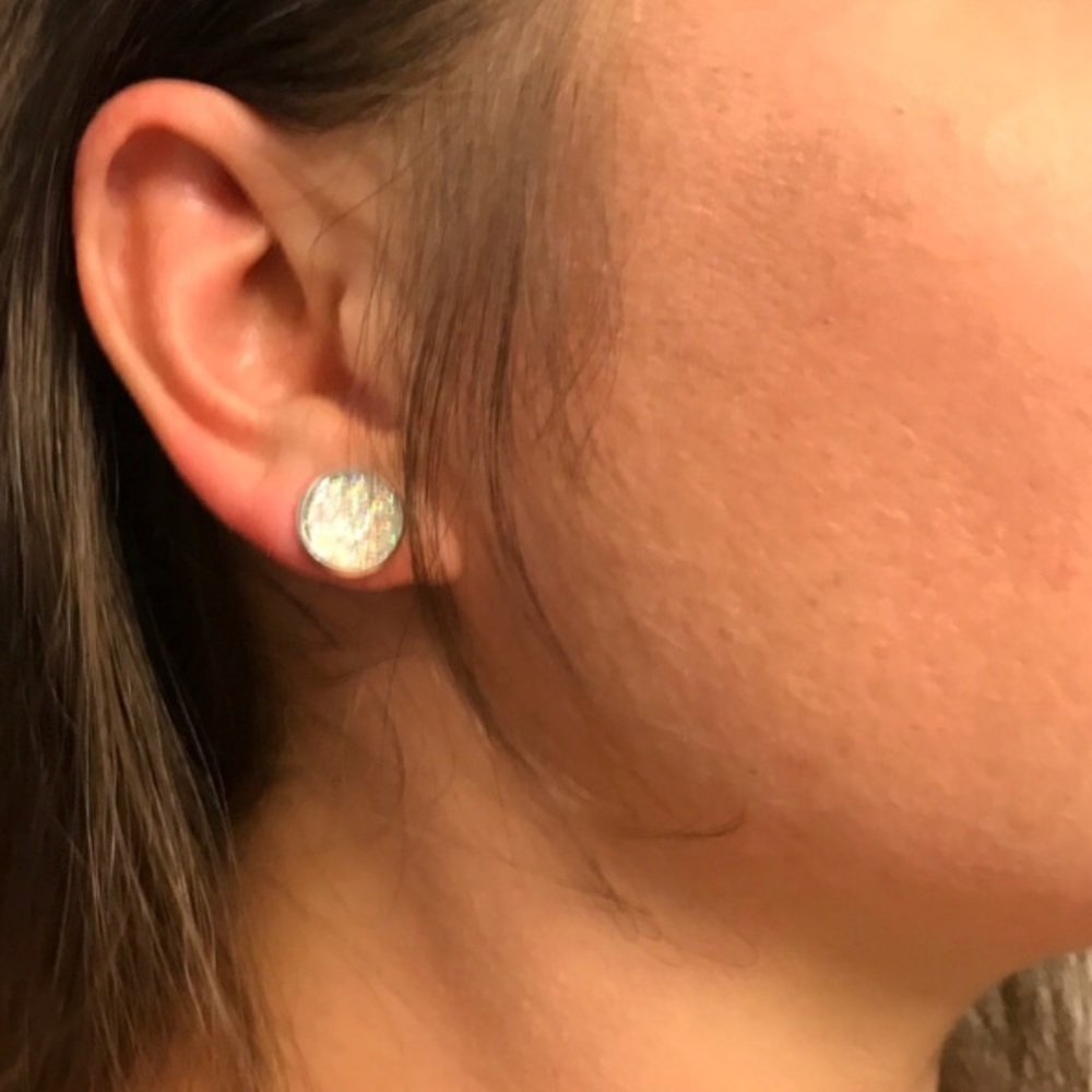 NEW!๐๐CIRCLE DRUZY EARRING!๐๐GLITTERING RESIN! - Picture 4 of 8
